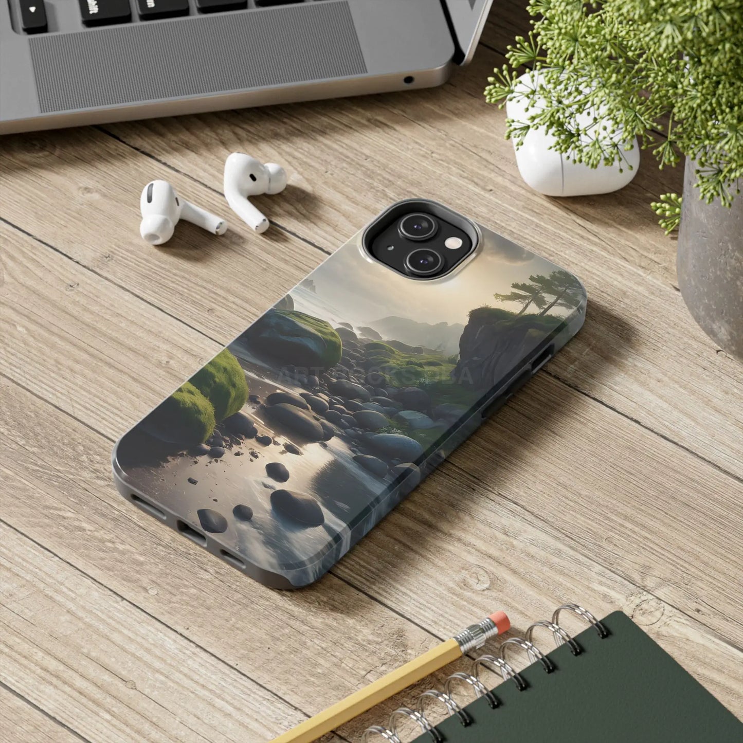 Mossy Beach Tough Phone Cases Scenic Landscape Design Durable Protection Gift for Nature Lovers Phone Accessories