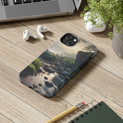 Mossy Beach Tough Phone Cases Scenic Landscape Design Durable Protection Gift for Nature Lovers Phone Accessories
