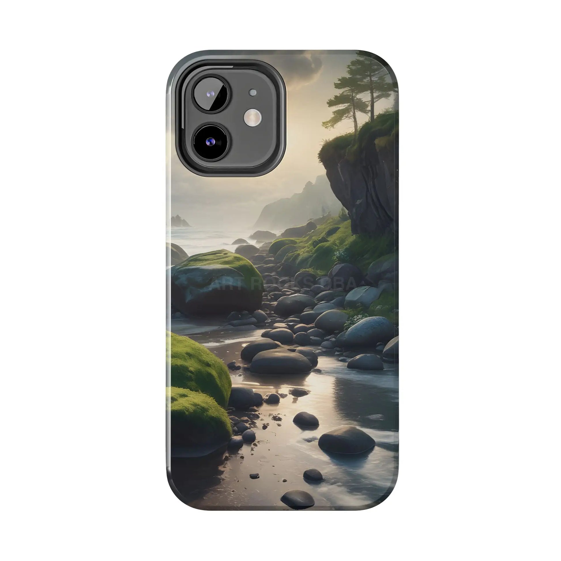 Mossy Beach Tough Phone Cases Scenic Landscape Design Durable Protection Gift for Nature Lovers Phone Accessories