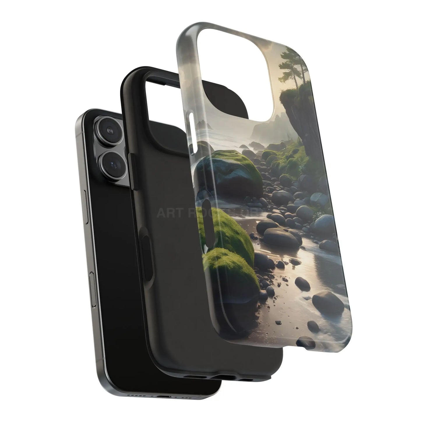 Mossy Beach Tough Phone Cases Scenic Landscape Design Durable Protection Gift for Nature Lovers Phone Accessories