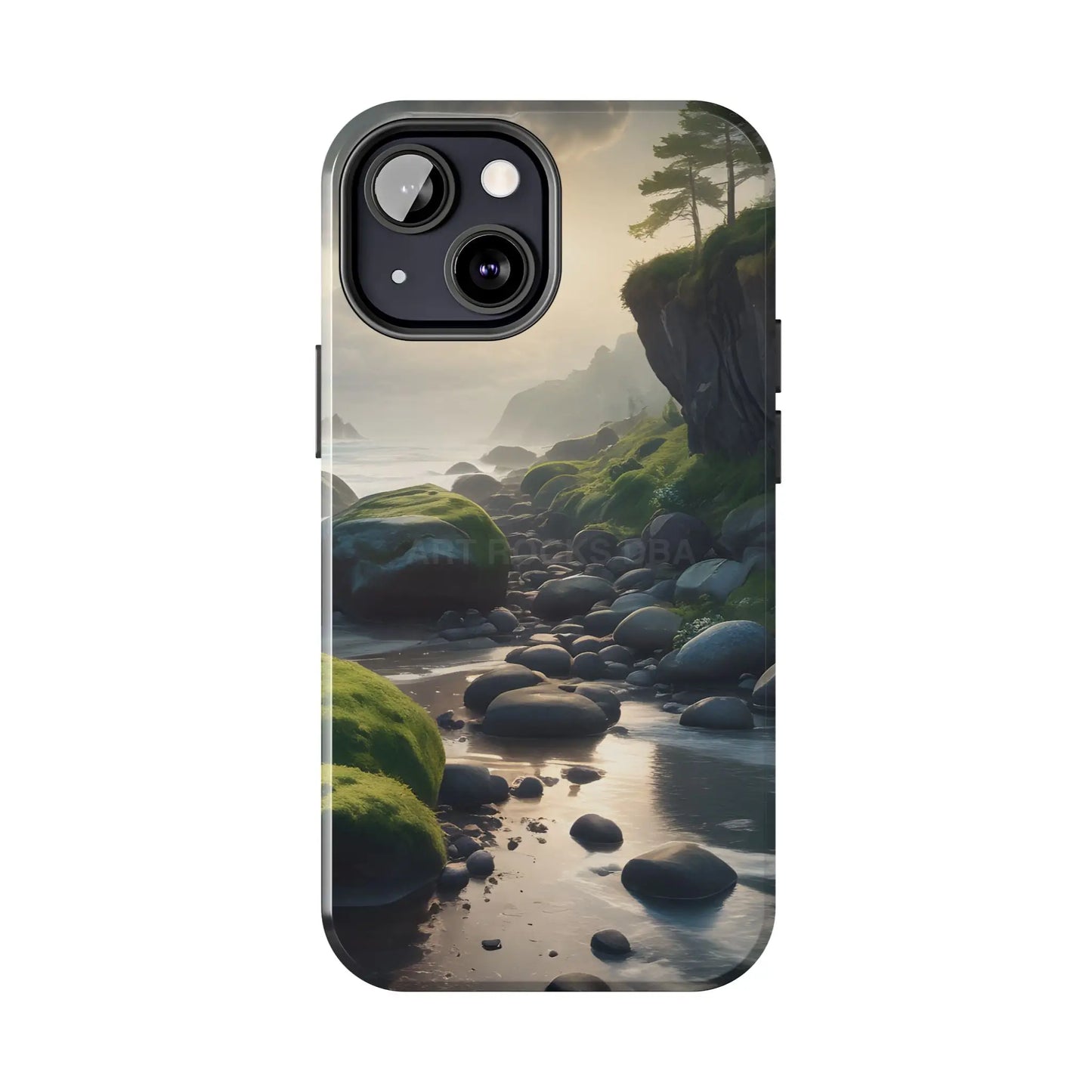 Mossy Beach Tough Phone Cases Scenic Landscape Design Durable Protection Gift for Nature Lovers Phone Accessories