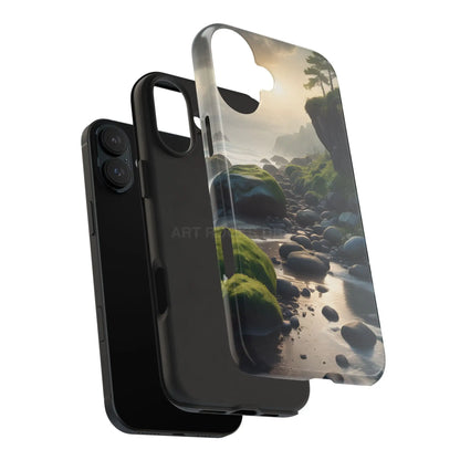 Mossy Beach Tough Phone Cases Scenic Landscape Design Durable Protection Gift for Nature Lovers Phone Accessories
