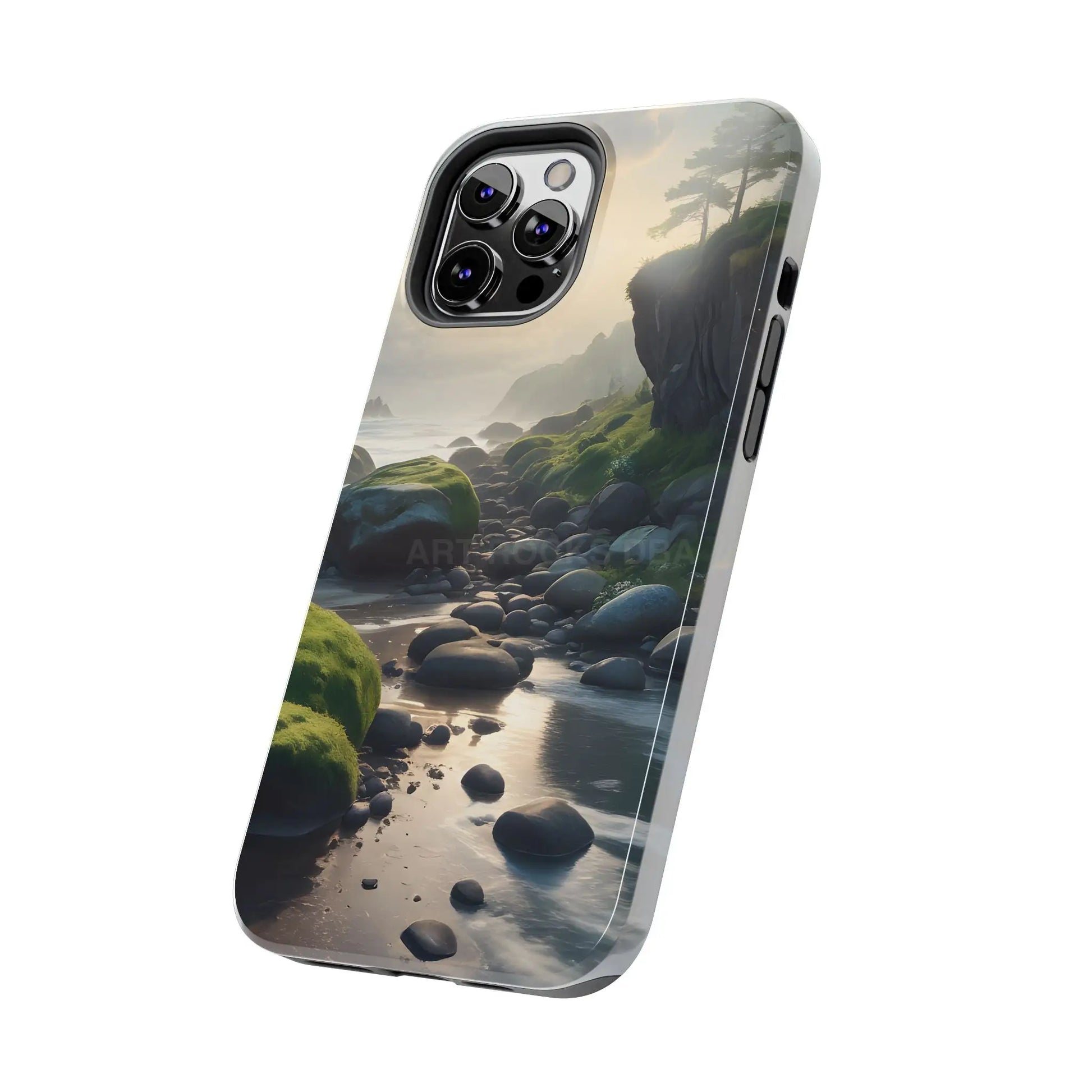 Mossy Beach Tough Phone Cases Scenic Landscape Design Durable Protection Gift for Nature Lovers Phone Accessories