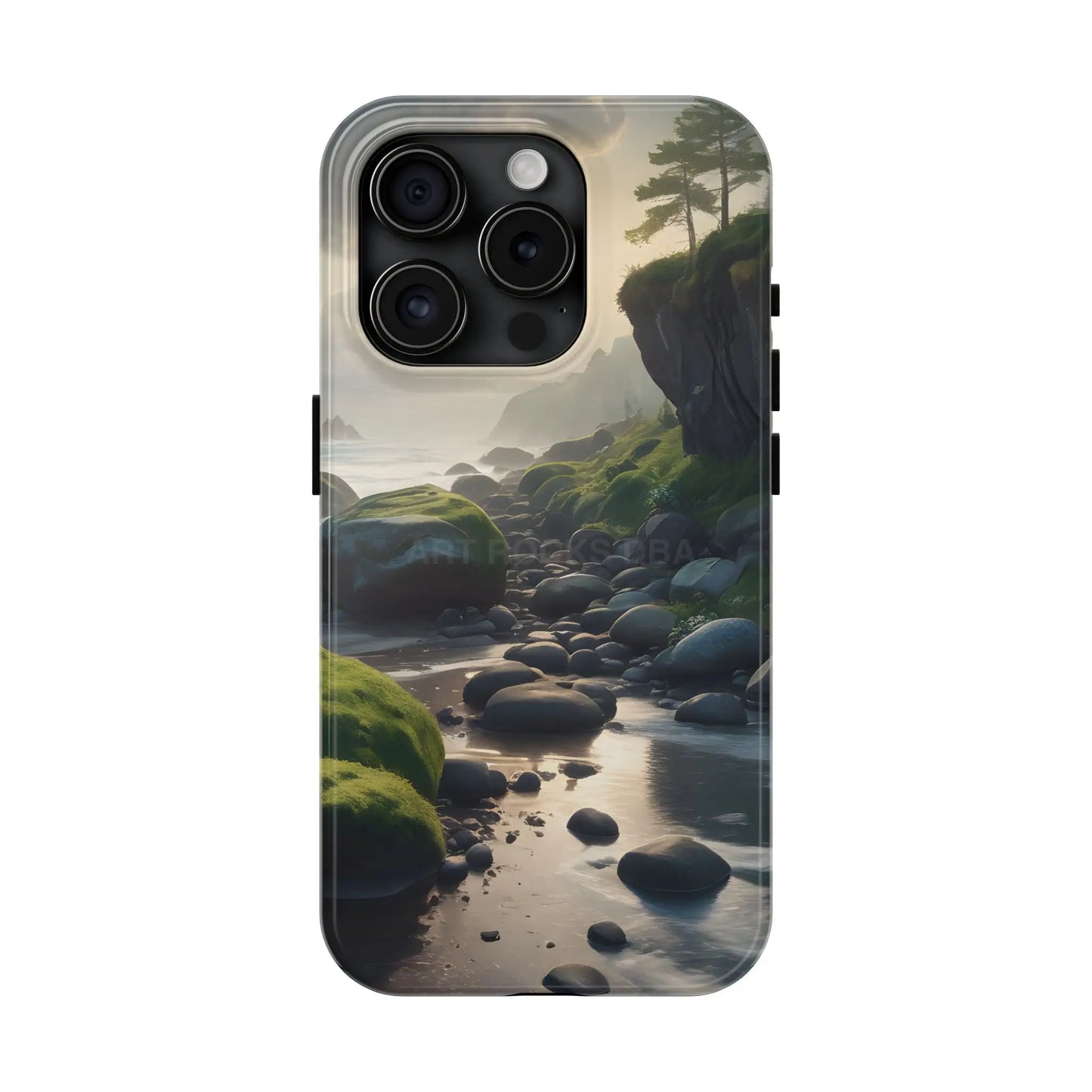 Mossy Beach Tough Phone Cases Scenic Landscape Design Durable Protection Gift for Nature Lovers Phone Accessories