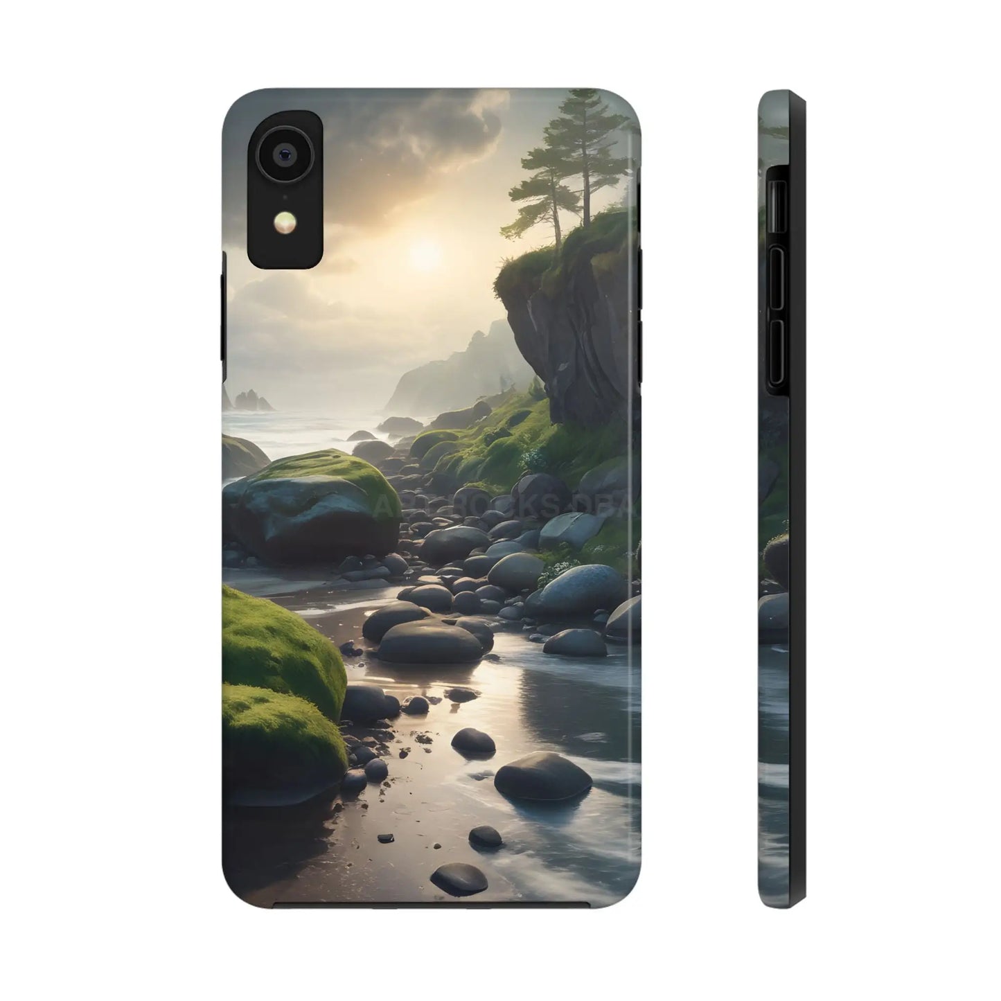 Mossy Beach Tough Phone Cases Scenic Landscape Design Durable Protection Gift for Nature Lovers Phone Accessories