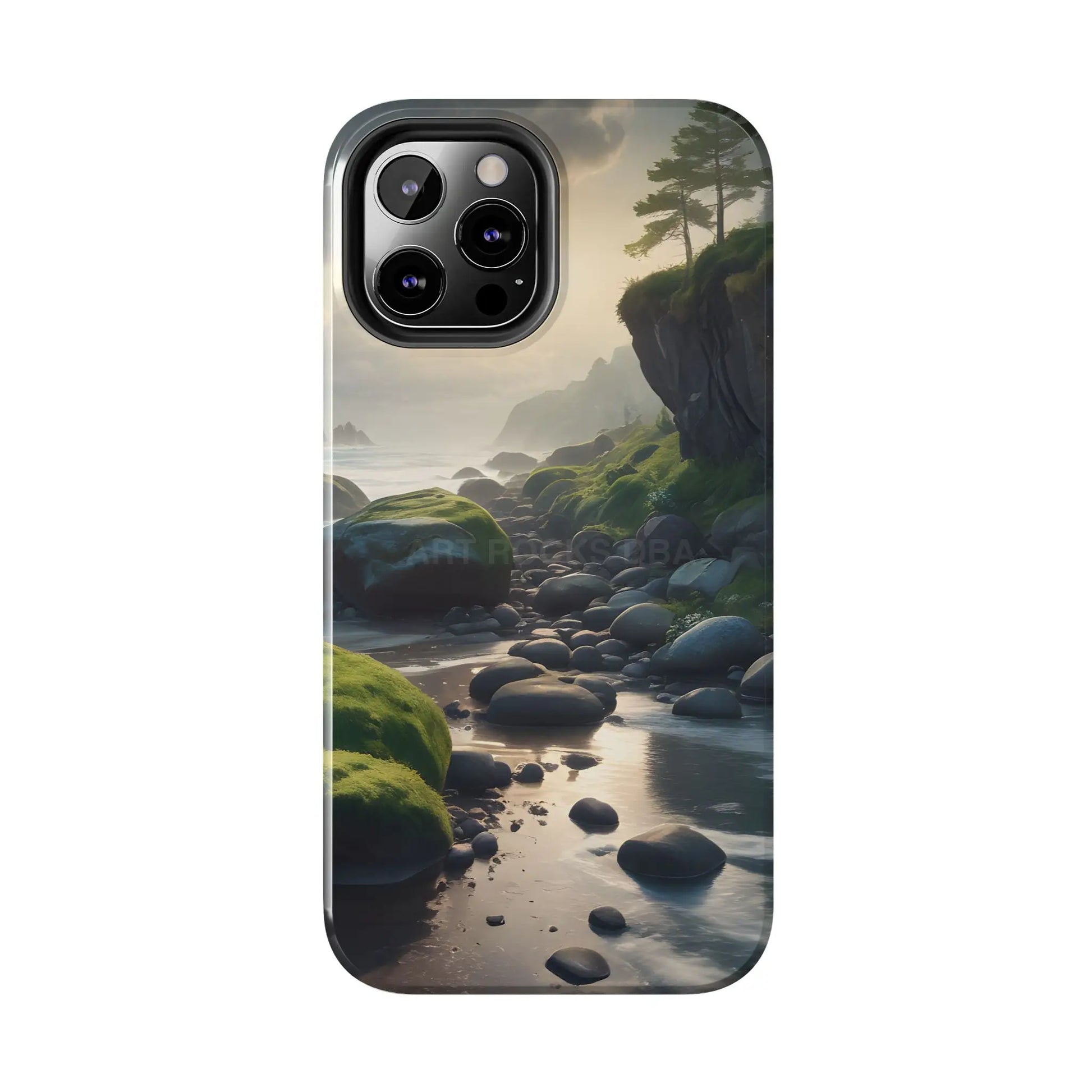 Mossy Beach Tough Phone Cases Scenic Landscape Design Durable Protection Gift for Nature Lovers Phone Accessories