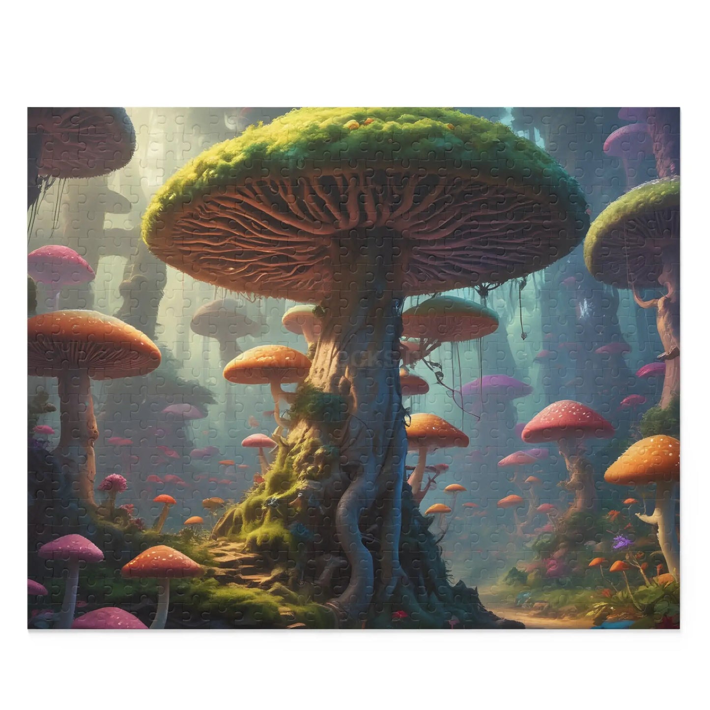 Mossy Mushroom Forest Jigsaw Puzzle – 120/252/500-Piece - 20’’ × 16’’ (500 pcs) - Puzzle