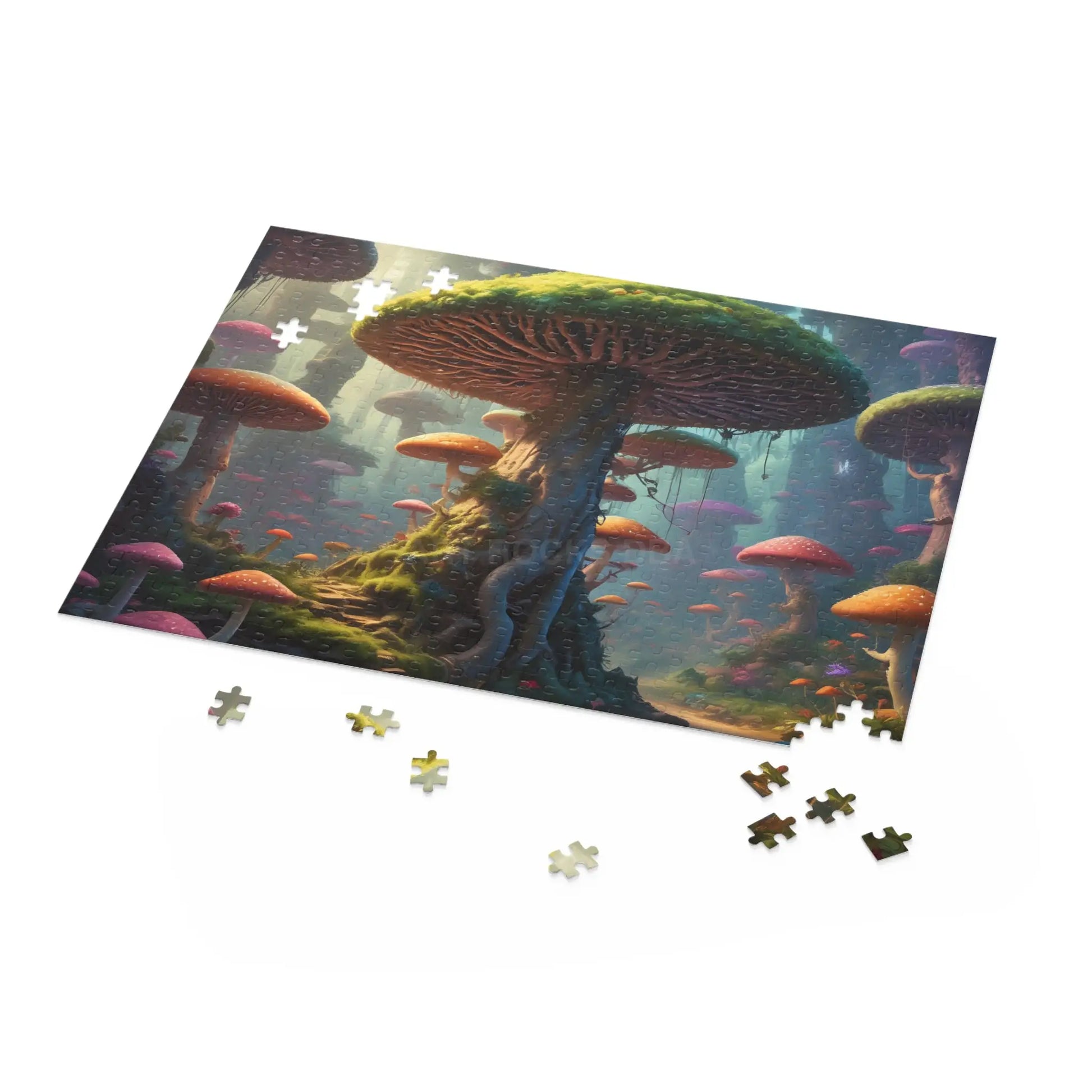 Mossy Mushroom Forest Jigsaw Puzzle – 120/252/500-Piece - Puzzle