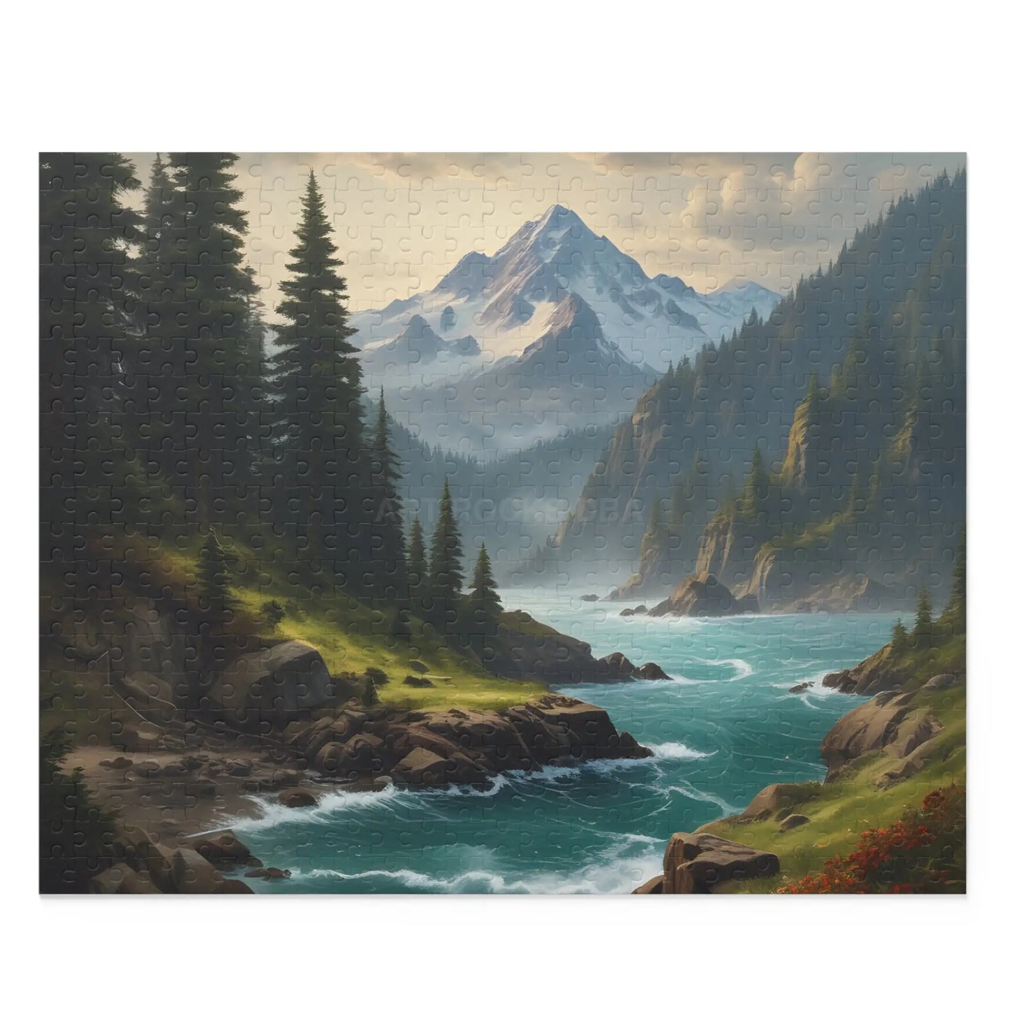 Mountain Alpine River Jigsaw Puzzle (120/252/500 Piece) - 20’’ × 16’’ (500 pcs) - Puzzle