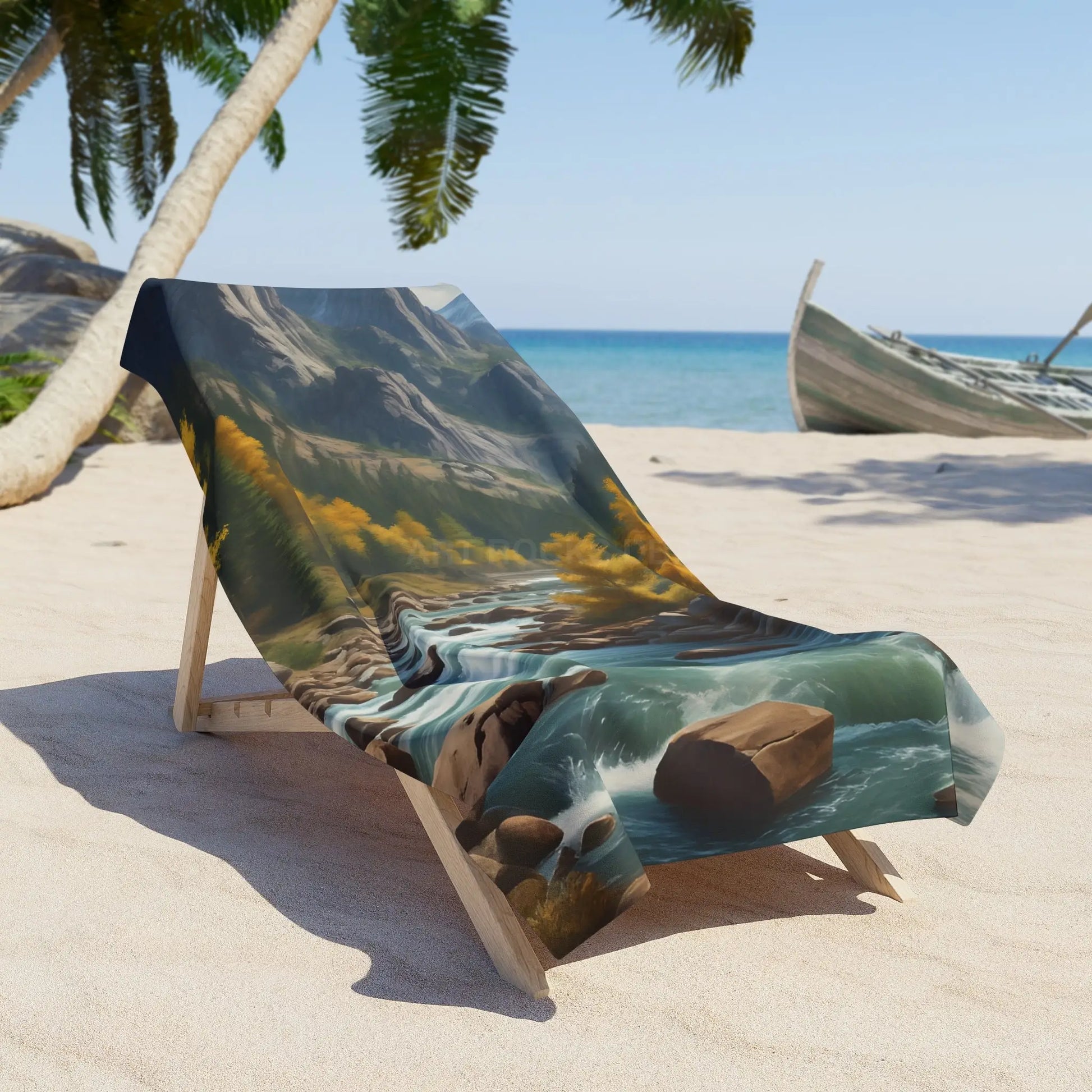 Mountain Aspen River Beach Towel - Home Decor