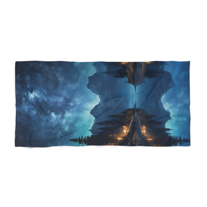 Mountain Beach Towel — Midnight Lake Landscape - Home Decor