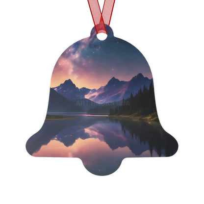 Mountain Lake Metal Ornament — Scenic Holiday Decoration - Bell / One Size - Home Decor