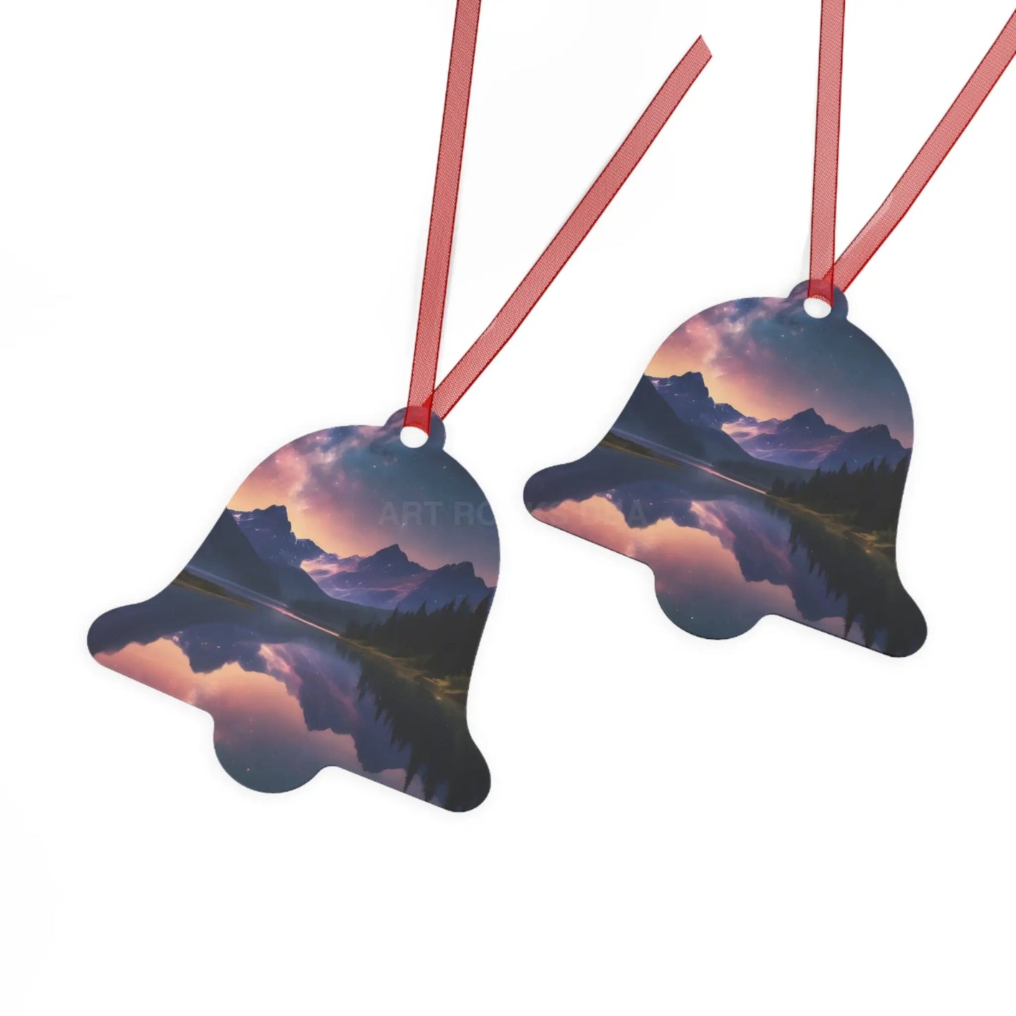 Mountain Lake Metal Ornament — Scenic Holiday Decoration - Home Decor