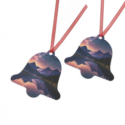 Mountain Lake Metal Ornament — Scenic Holiday Decoration - Home Decor