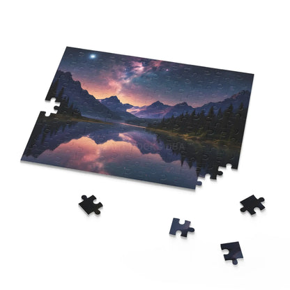 Mountain Lake Night Sky Puzzle — 120/252/500-Piece Scenic Jigsaw - Puzzle