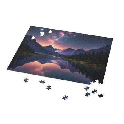 Mountain Lake Night Sky Puzzle — 120/252/500-Piece Scenic Jigsaw - Puzzle