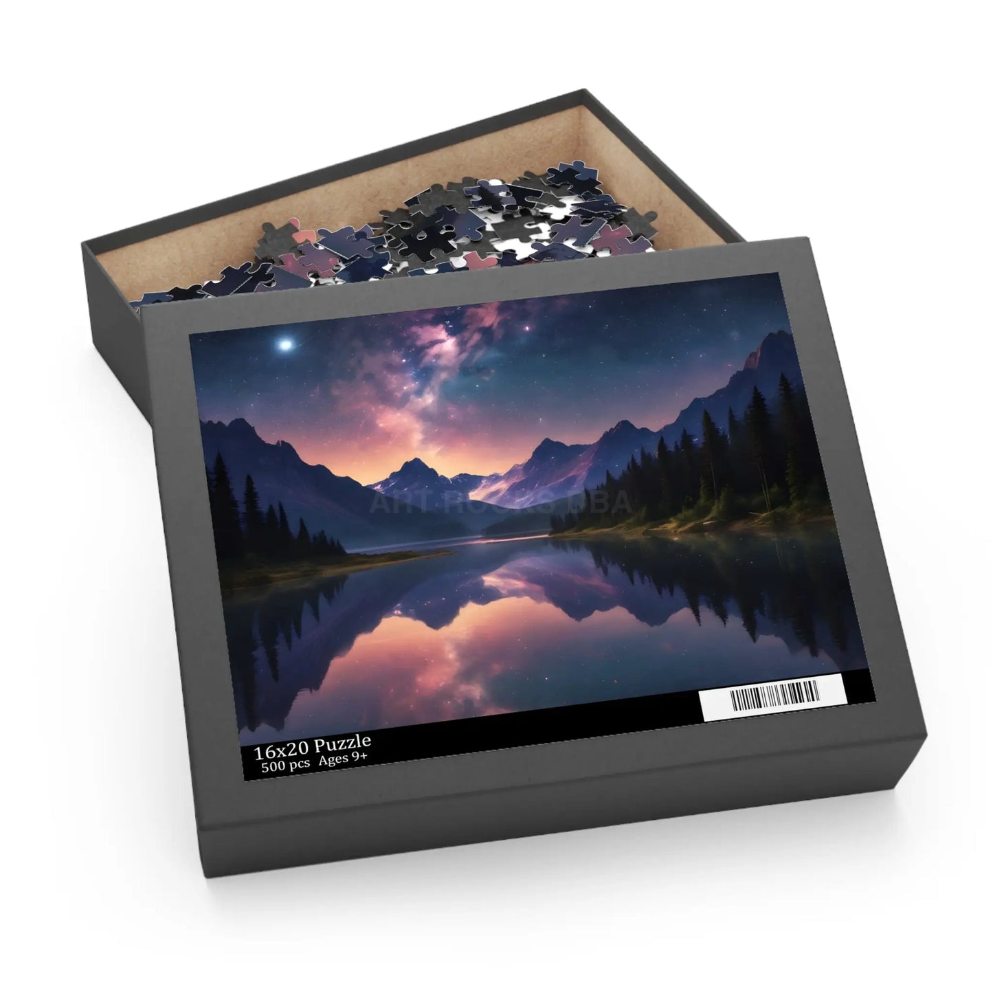 Mountain Lake Night Sky Puzzle — 120/252/500-Piece Scenic Jigsaw - Puzzle