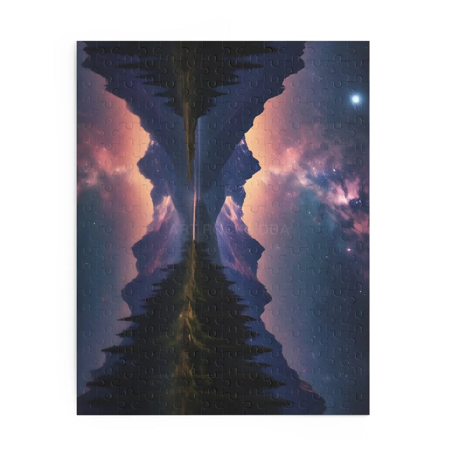 Mountain Lake Night Sky Puzzle — 120/252/500-Piece Scenic Jigsaw - Puzzle