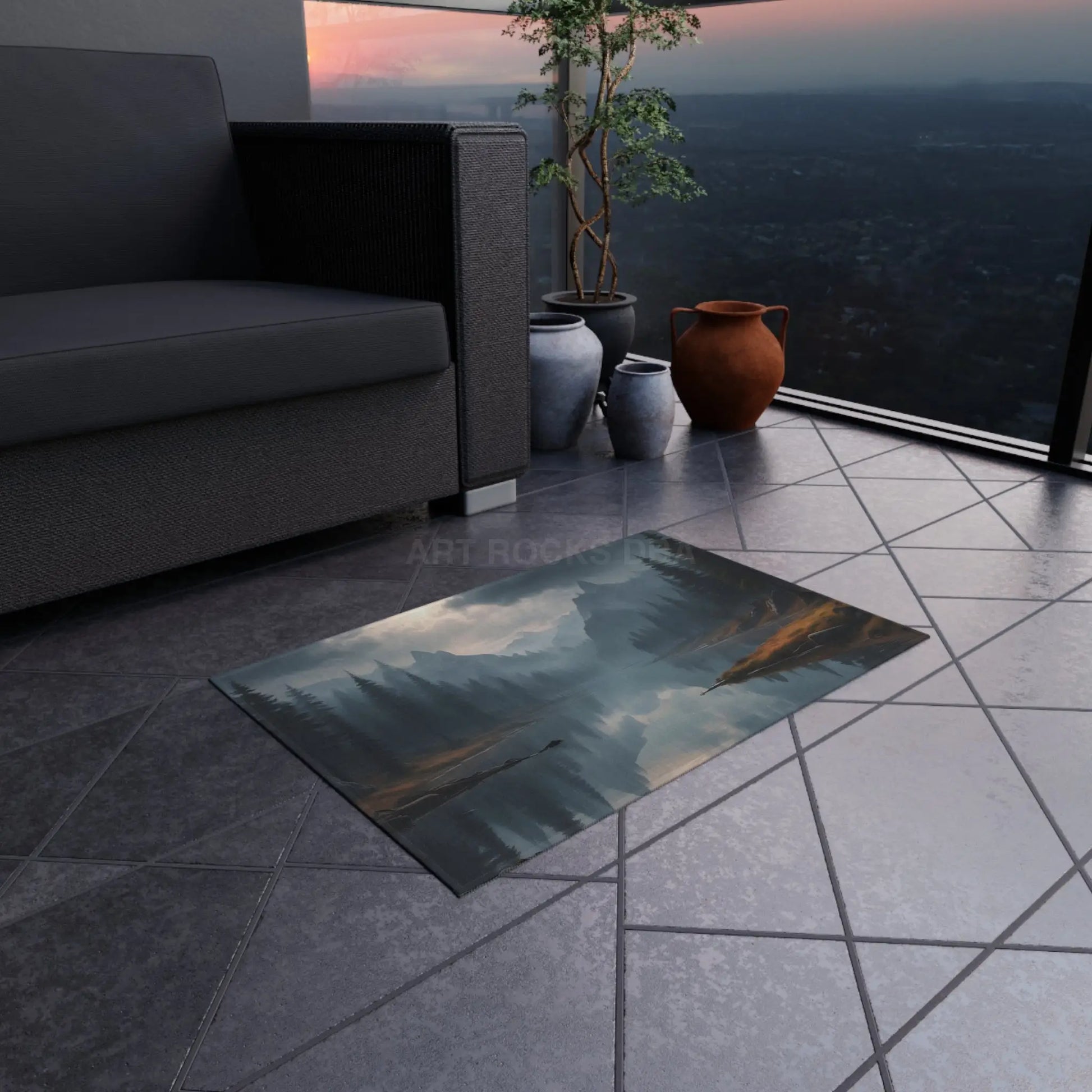 Mountain Lake Outdoor Rug - Home Decor