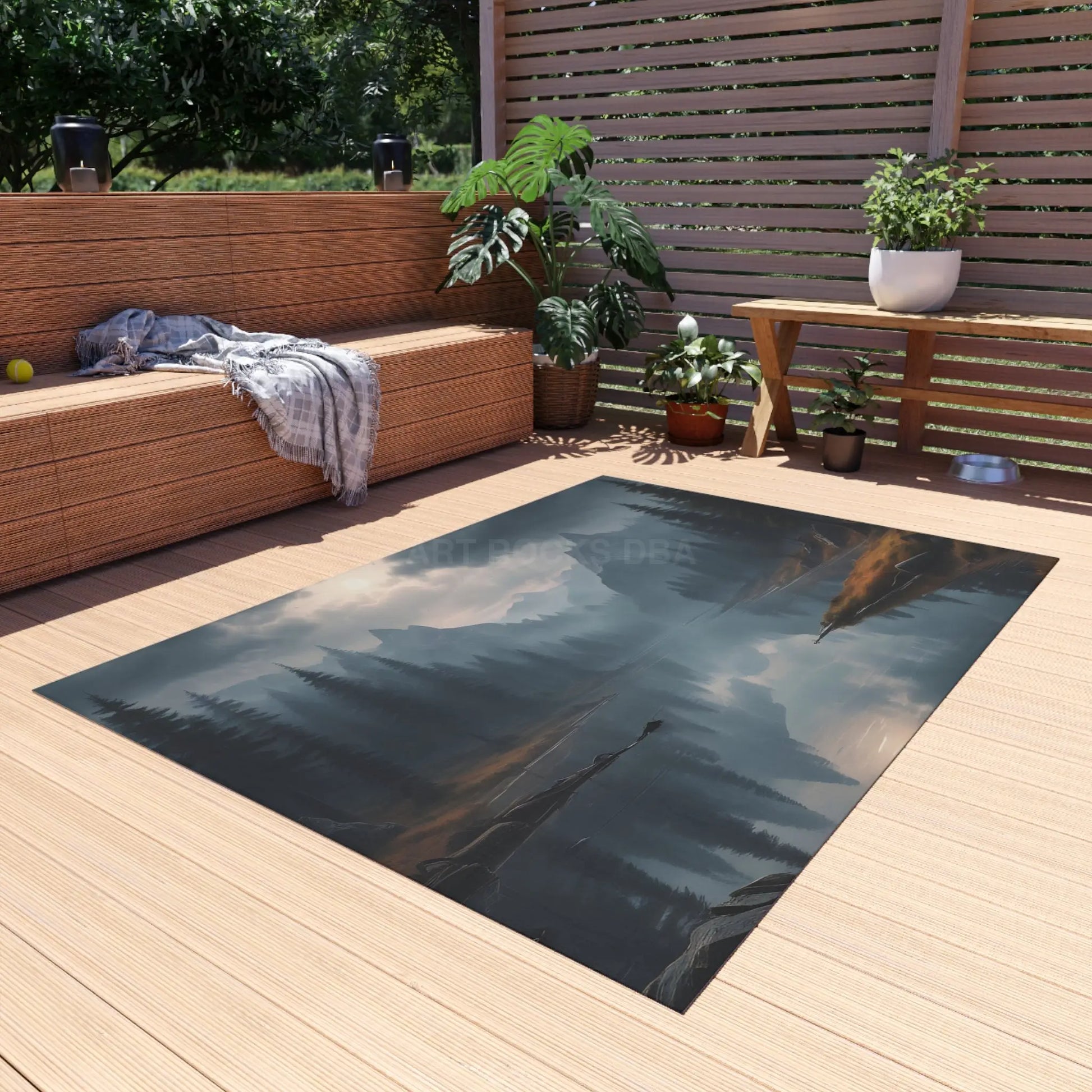 Mountain Lake Outdoor Rug - Home Decor