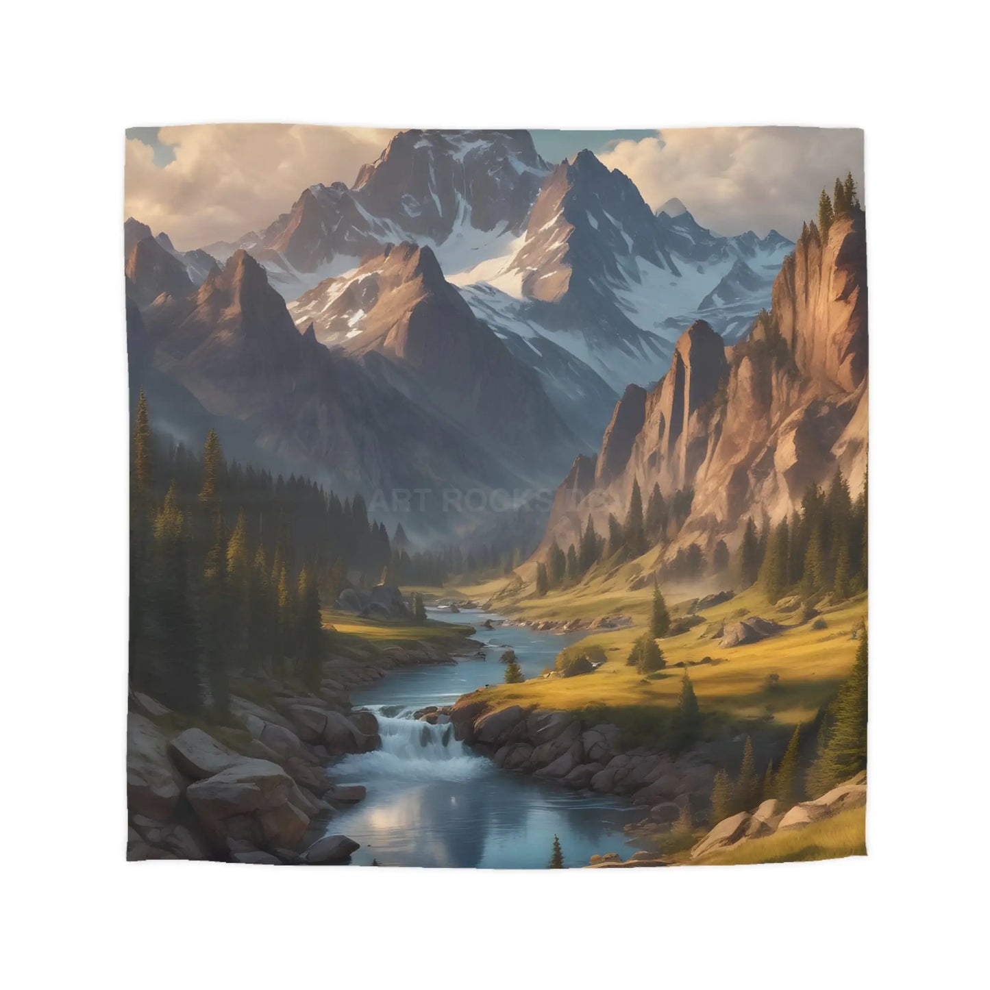 Mountain Lover’s Dream Microfiber Duvet Cover – Cozy Nature-Inspired Bedding for Outdoor Lovers - Queen / Cream - Home
