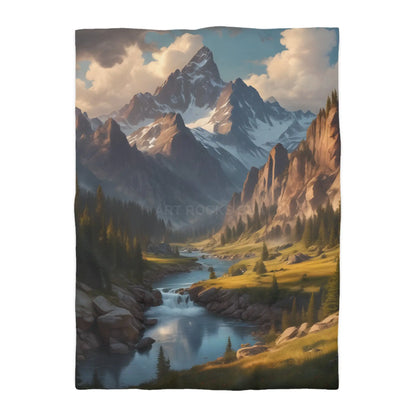 Mountain Lover’s Dream Microfiber Duvet Cover – Cozy Nature-Inspired Bedding for Outdoor Lovers - Twin XL / Cream
