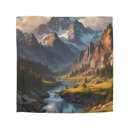 Mountain Lover’s Dream Microfiber Duvet Cover – Cozy Nature-Inspired Bedding for Outdoor Lovers - Queen / White - Home
