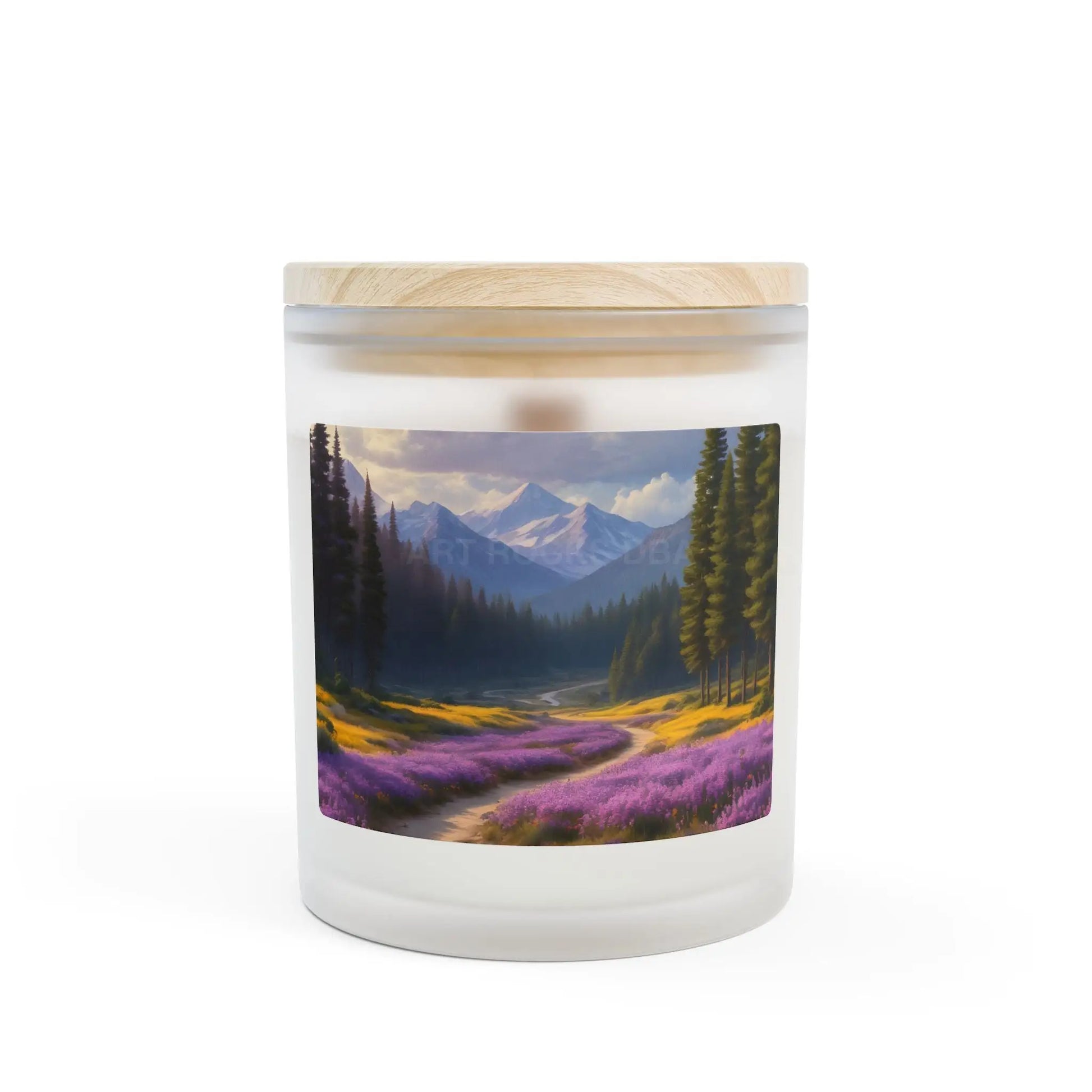 Mountain Meadow Frosted Glass Candle — 11oz - Home Decor