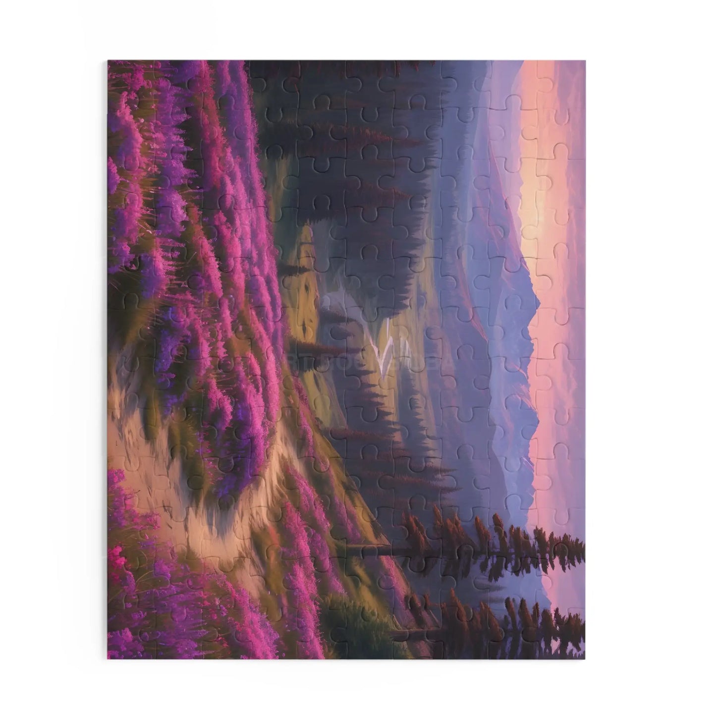 Mountain Meadow Spring Sunset Trail Jigsaw Puzzle — (120/252/500-Piece) - Puzzle