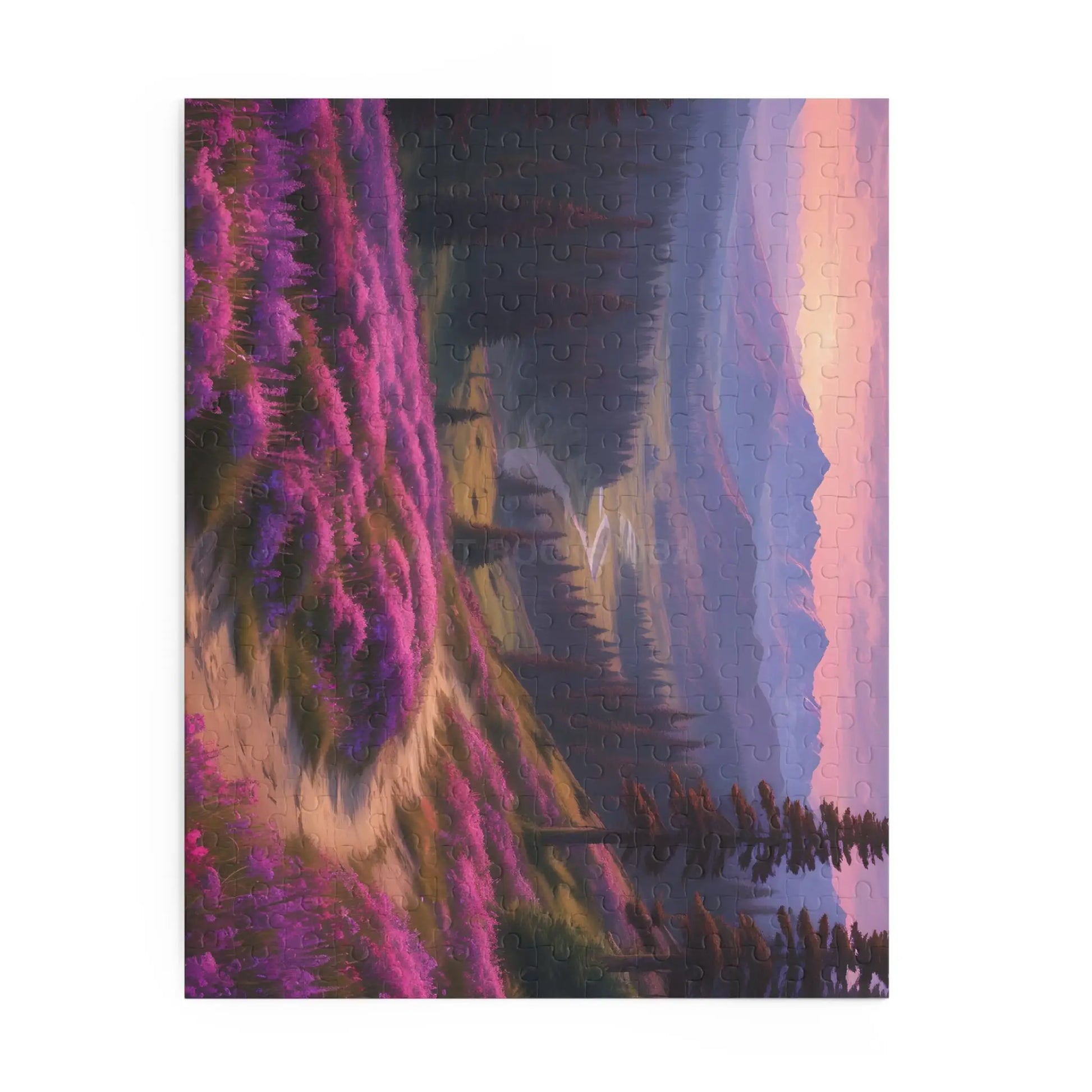 Mountain Meadow Spring Sunset Trail Jigsaw Puzzle — (120/252/500-Piece) - Puzzle