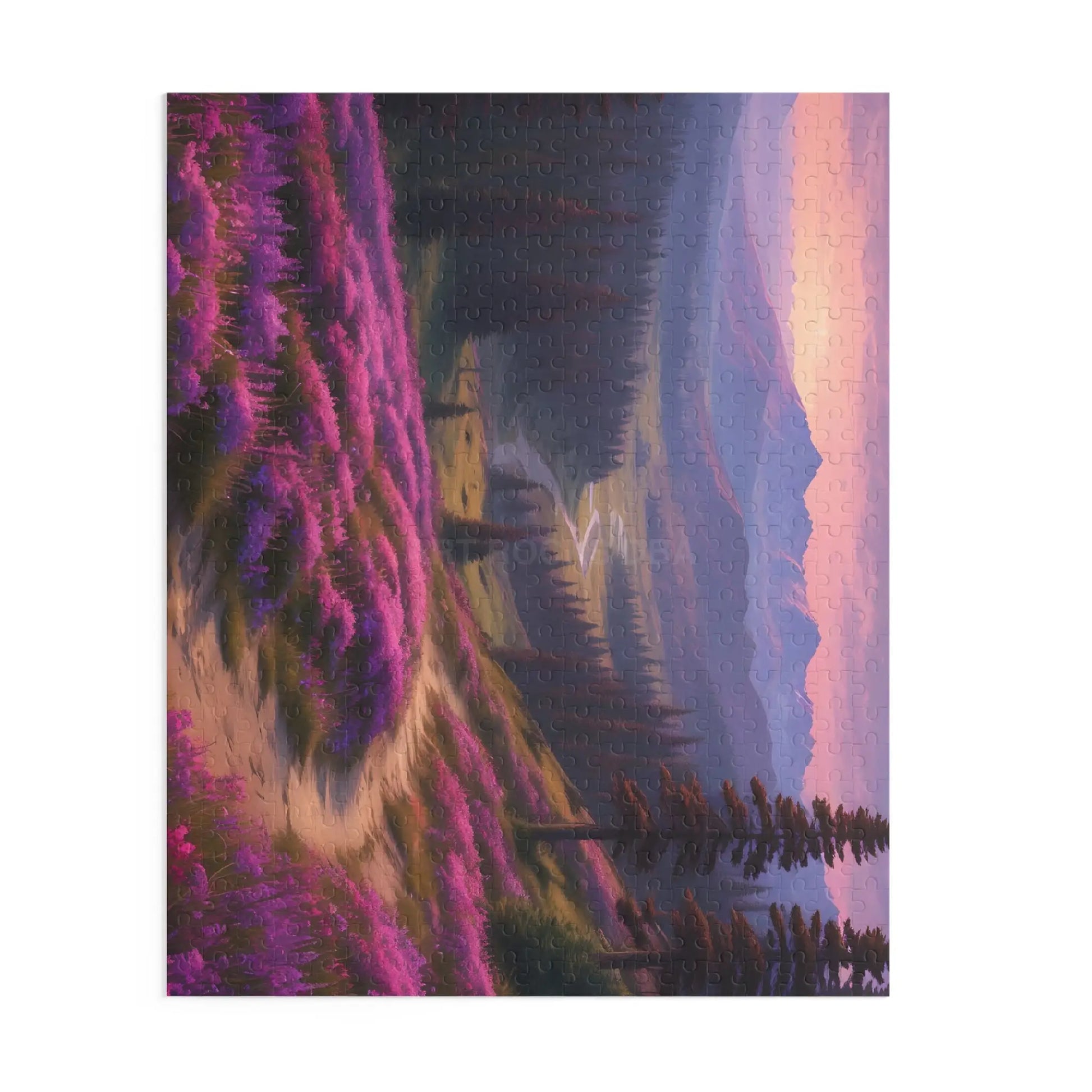 Mountain Meadow Spring Sunset Trail Jigsaw Puzzle — (120/252/500-Piece) - Puzzle