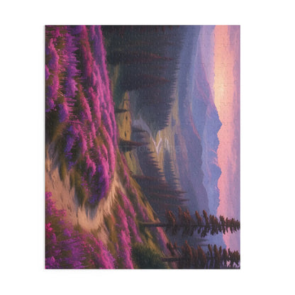 Mountain Meadow Spring Sunset Trail Jigsaw Puzzle — (120/252/500-Piece) - Puzzle