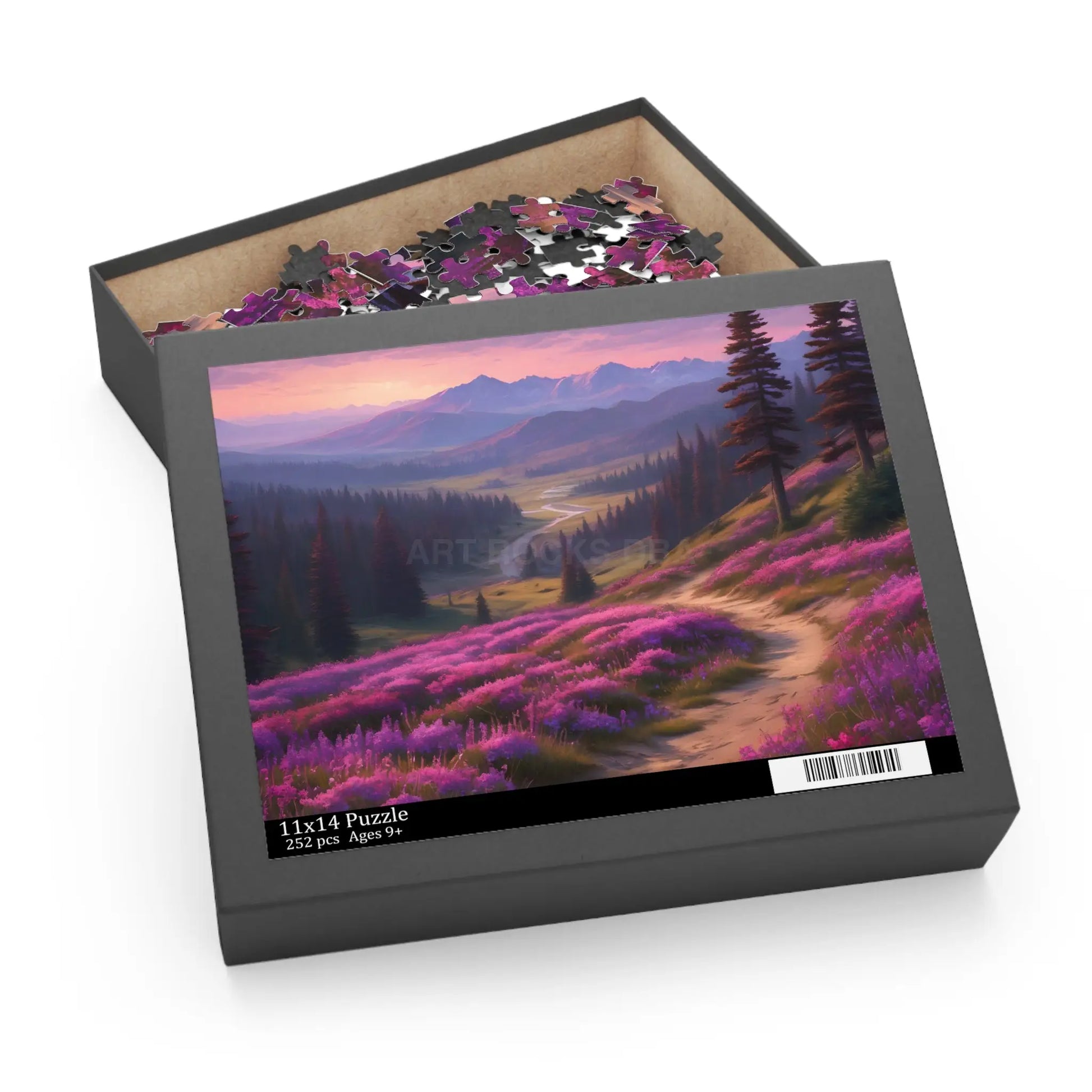 Mountain Meadow Spring Sunset Trail Jigsaw Puzzle — (120/252/500-Piece) - Puzzle
