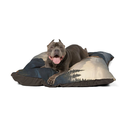 Mountain Mist Pet Bed — Cozy Rustic Scenic Dog & Cat Bed - Pets
