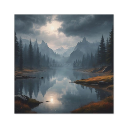 Mountain Mist Square Stickers Scenic Nature Decor Outdoor Adventure Stickers Wilderness Vibe Wall Art Journaling