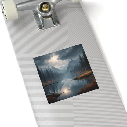 Mountain Mist Square Stickers Scenic Nature Decor Outdoor Adventure Stickers Wilderness Vibe Wall Art Journaling