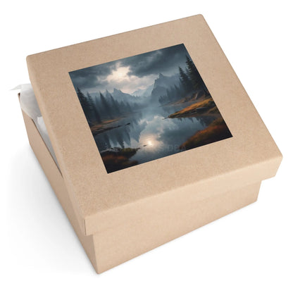 Mountain Mist Square Stickers Scenic Nature Decor Outdoor Adventure Stickers Wilderness Vibe Wall Art Journaling