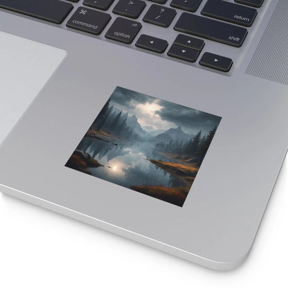 Mountain Mist Square Stickers Scenic Nature Decor Outdoor Adventure Stickers Wilderness Vibe Wall Art Journaling