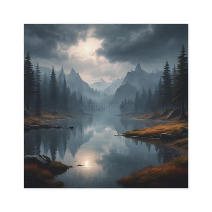 Mountain Mist Square Stickers Scenic Nature Decor Outdoor Adventure Stickers Wilderness Vibe Wall Art Journaling