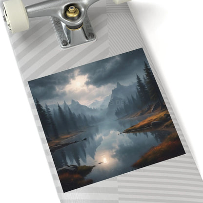 Mountain Mist Square Stickers Scenic Nature Decor Outdoor Adventure Stickers Wilderness Vibe Wall Art Journaling