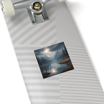 Mountain Mist Square Stickers Scenic Nature Decor Outdoor Adventure Stickers Wilderness Vibe Wall Art Journaling