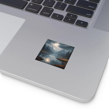 Mountain Mist Square Stickers Scenic Nature Decor Outdoor Adventure Stickers Wilderness Vibe Wall Art Journaling