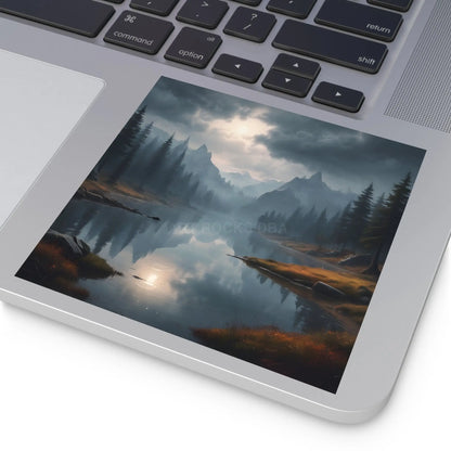 Mountain Mist Square Stickers Scenic Nature Decor Outdoor Adventure Stickers Wilderness Vibe Wall Art Journaling