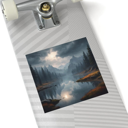 Mountain Mist Square Stickers Scenic Nature Decor Outdoor Adventure Stickers Wilderness Vibe Wall Art Journaling