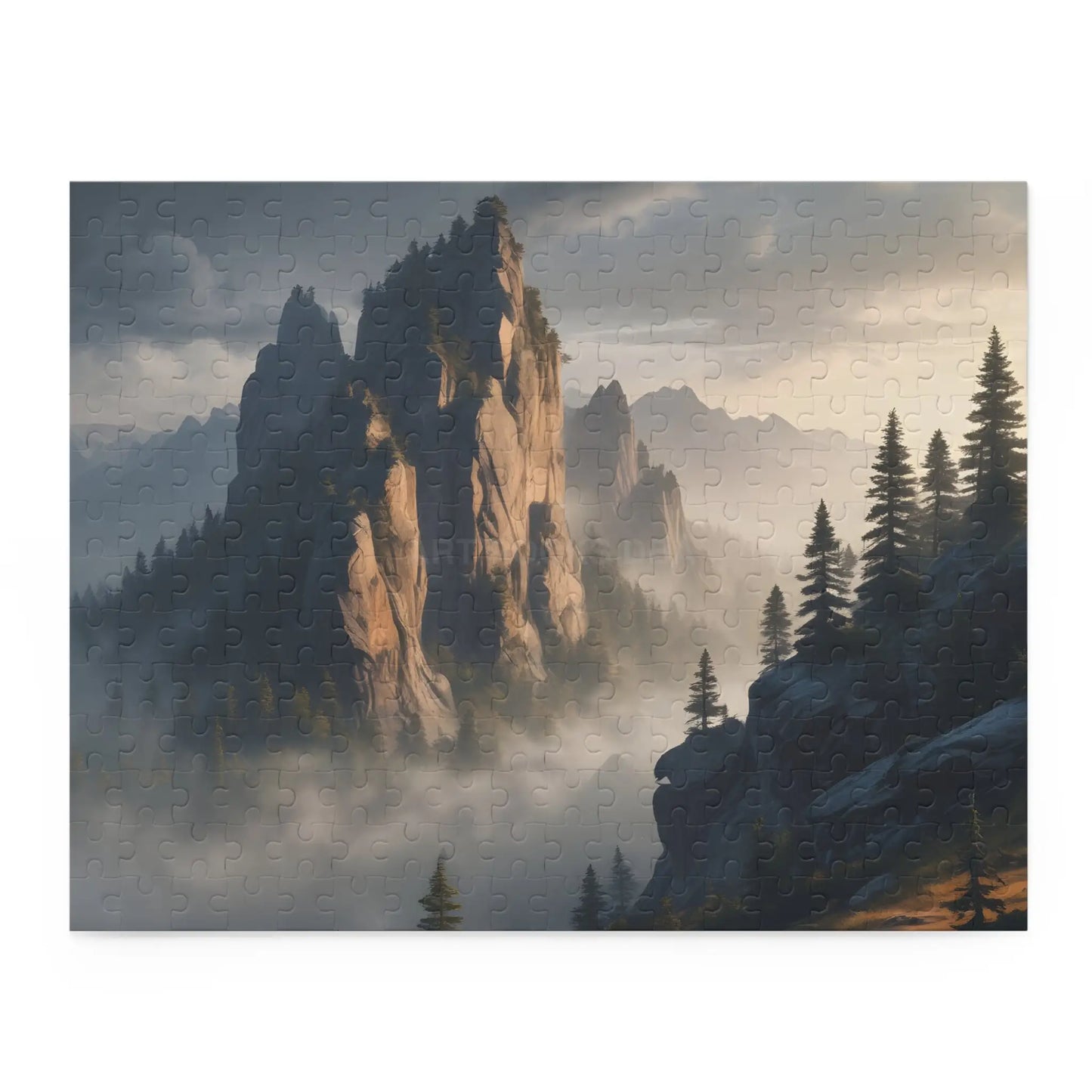 Mountain Morning Mist Jigsaw Puzzle — (120/252/500pieces) - 14’’ × 11’’ (252 pcs) - Puzzle