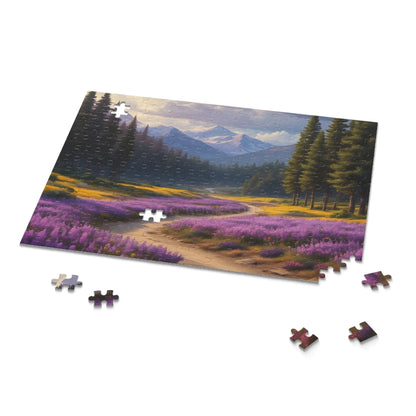 Mountain Purple Wildflower Meadow Jigsaw Puzzle — 120/252/500-Piece - Puzzle