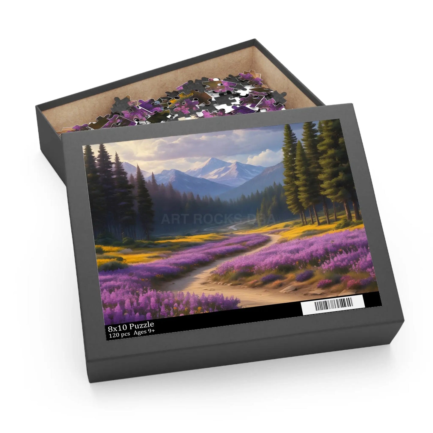 Mountain Purple Wildflower Meadow Jigsaw Puzzle — 120/252/500-Piece - 10’’ × 8’’ (120 pcs) - Puzzle