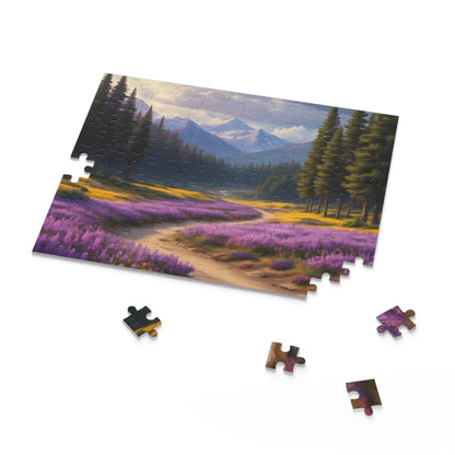 Mountain Purple Wildflower Meadow Jigsaw Puzzle — 120/252/500-Piece - Puzzle