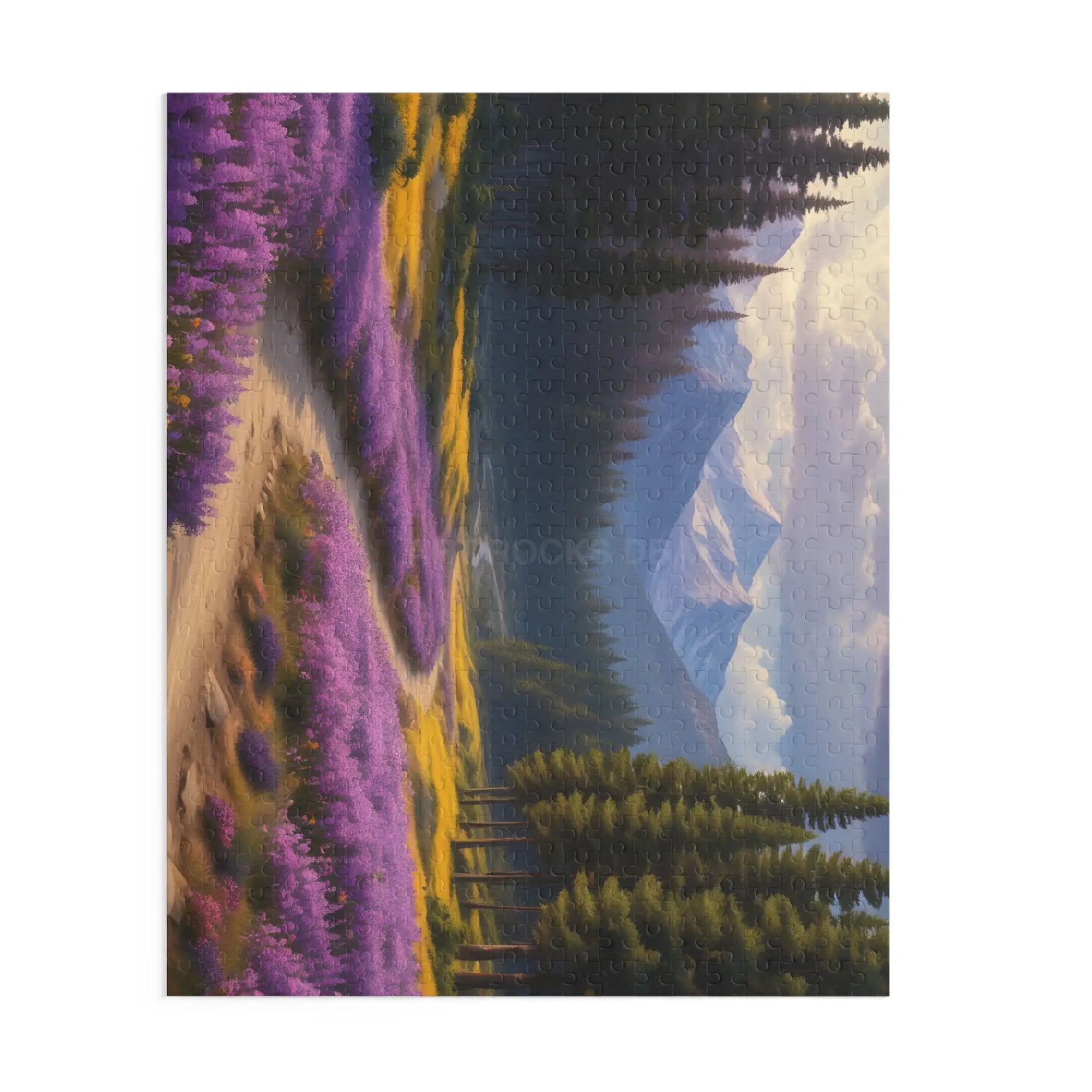 Mountain Purple Wildflower Meadow Jigsaw Puzzle — 120/252/500-Piece - Puzzle