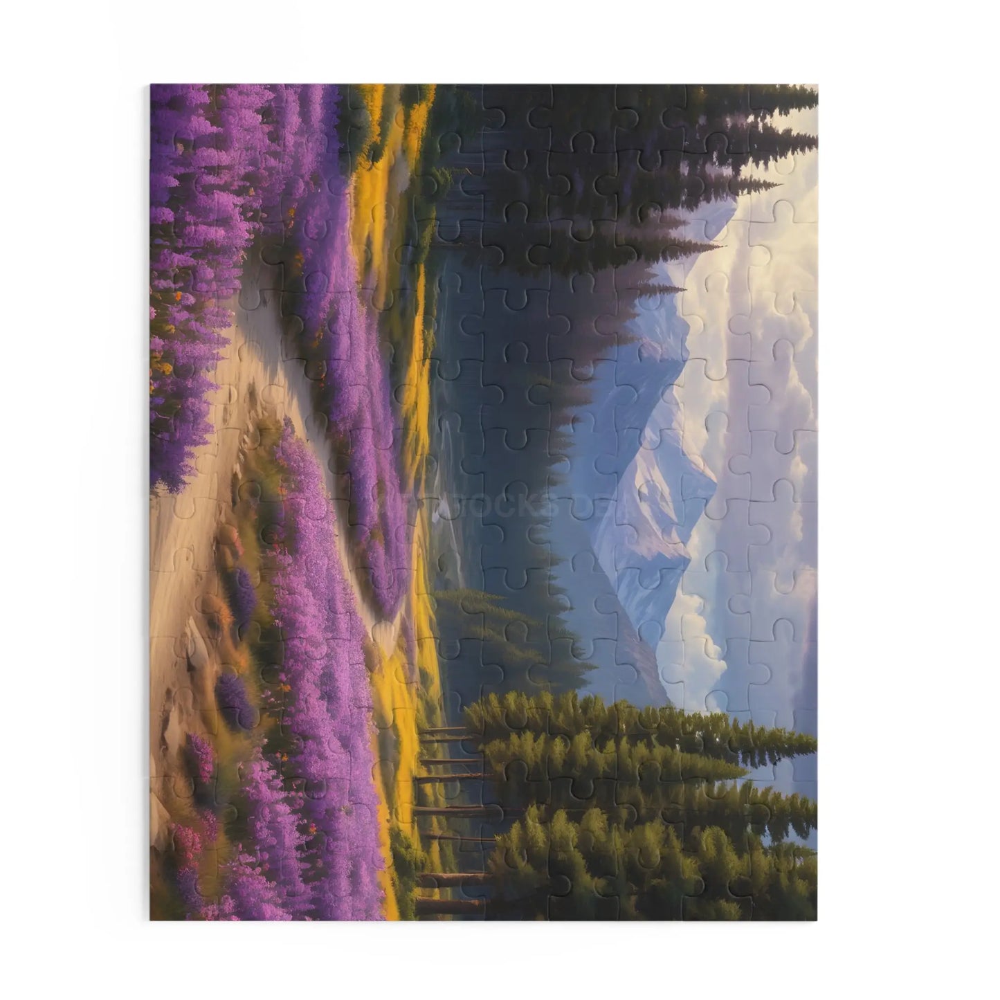 Mountain Purple Wildflower Meadow Jigsaw Puzzle — 120/252/500-Piece - Puzzle